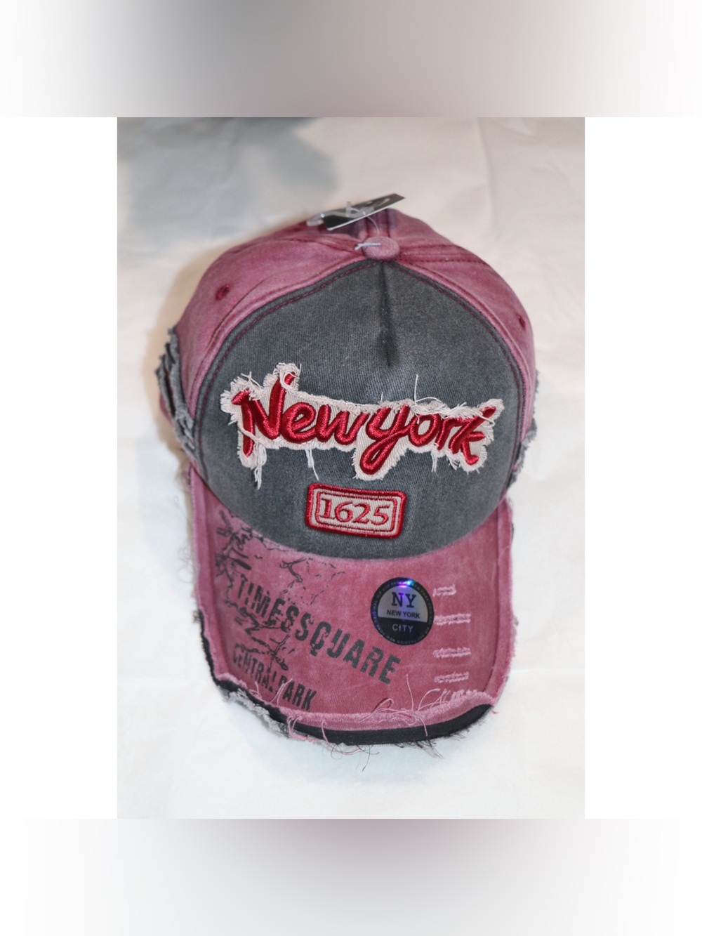 Distressed Vintage Embroidered New York Trucker Hat